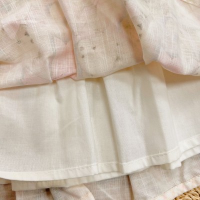 Conj. Bolerinho de Pelinho e Vestido Ursinhas - Rosa Bebê e Off White